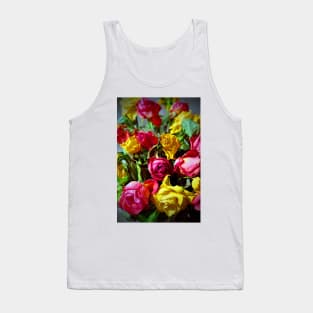 Yellow Pink And Red Rose's Summer Flowers Tank Top